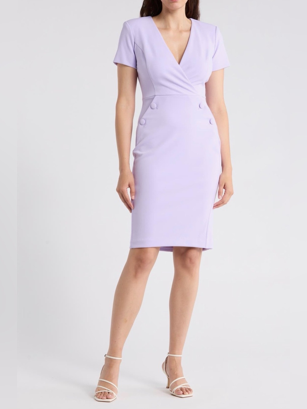 Calvin Klein Lavender Wrap Sheath Dress NWT Size 8